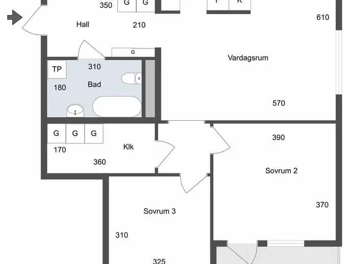 Planritning för Myntvägen 22