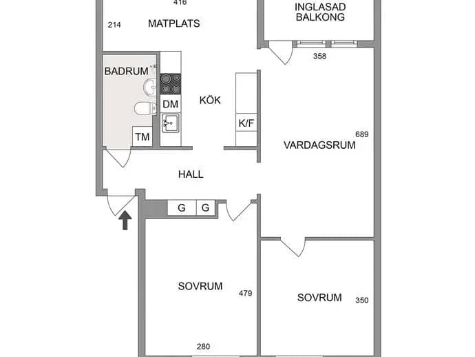 Floor plan for Utgårdsvägen 16