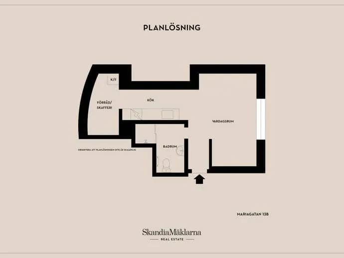 Floor plan for Mariagatan 13B