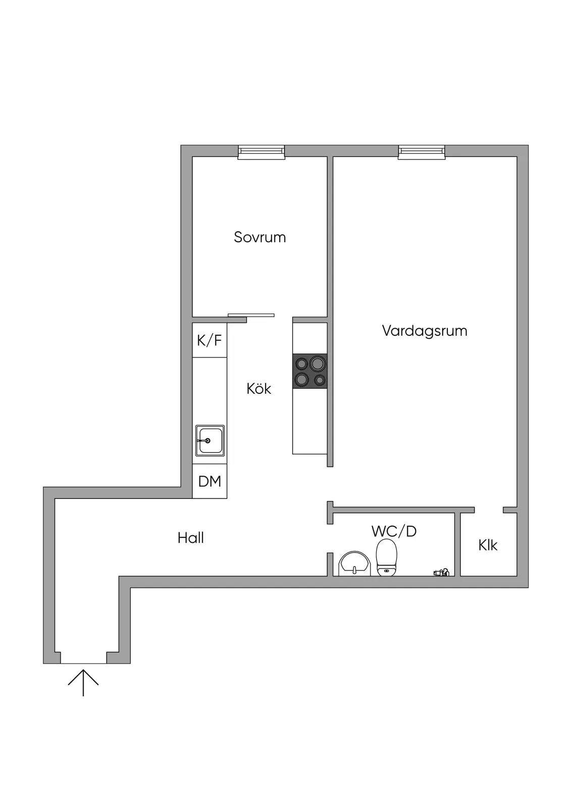 Floor plan for Creutzgatan 2, 3tr