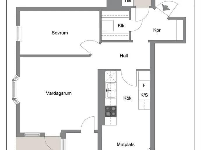 Floor plan for Albyvägen 21, Markplan