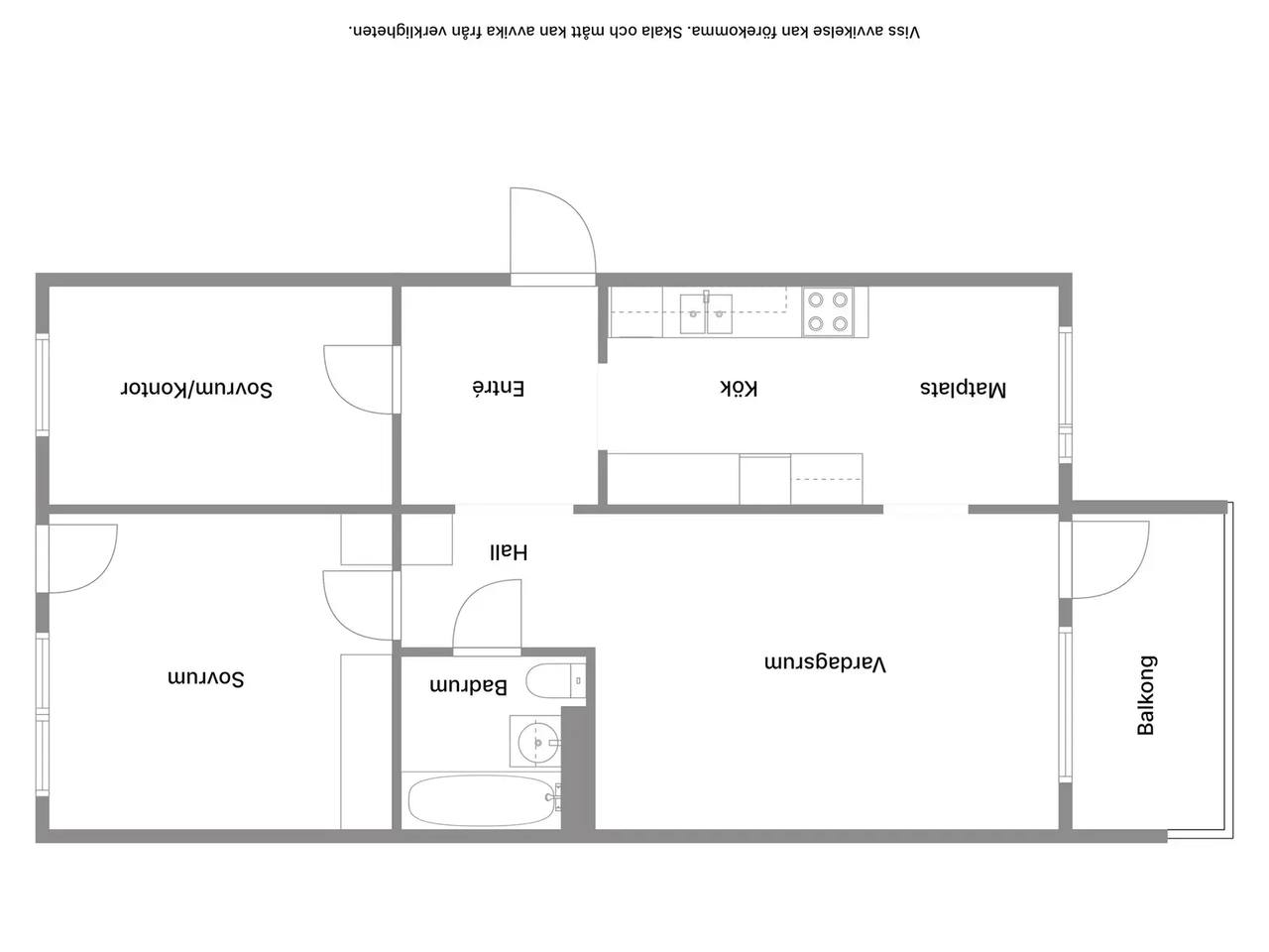 Floor plan for Baldergatan 11