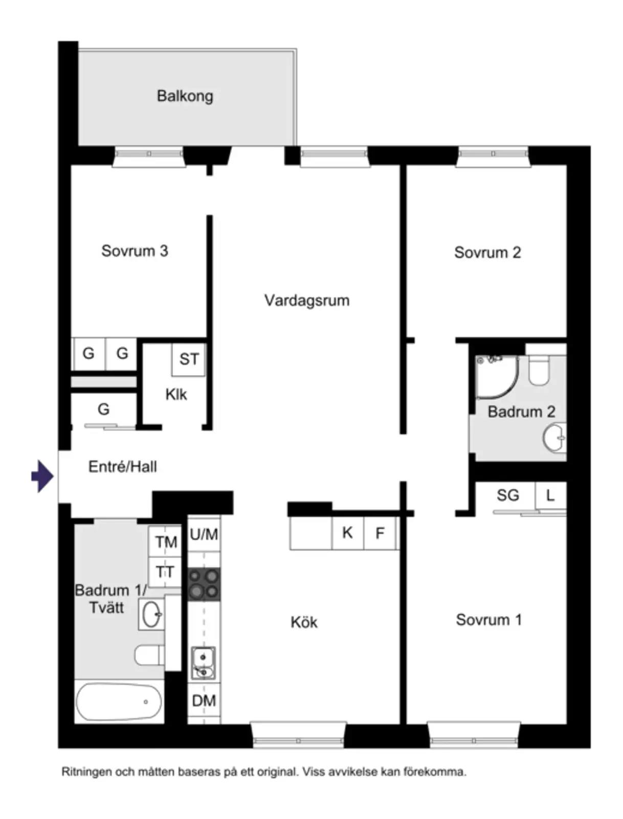 Floor plan for Tomtebobarnens gata 7