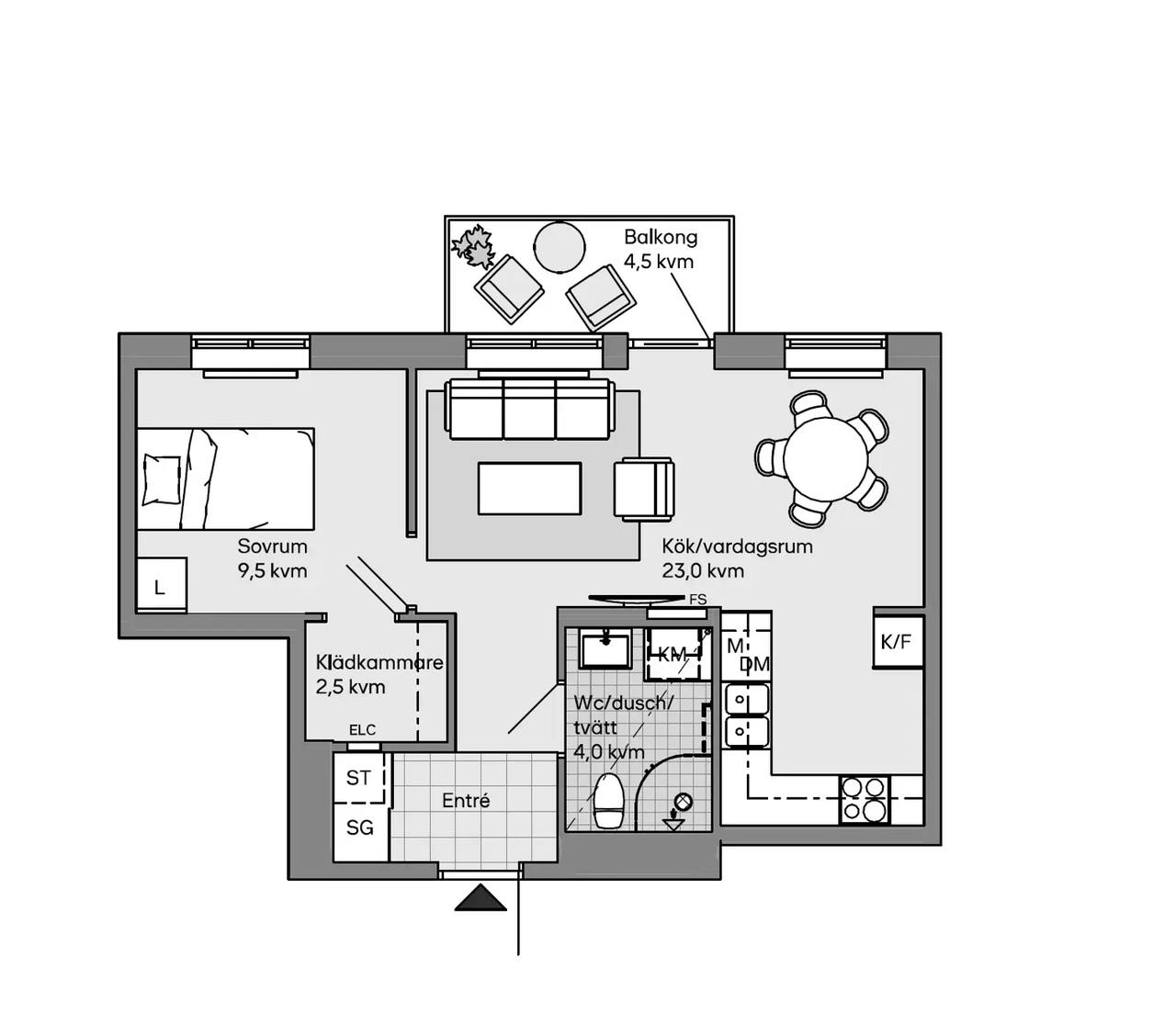 Floor plan for Torrängsgatan 4