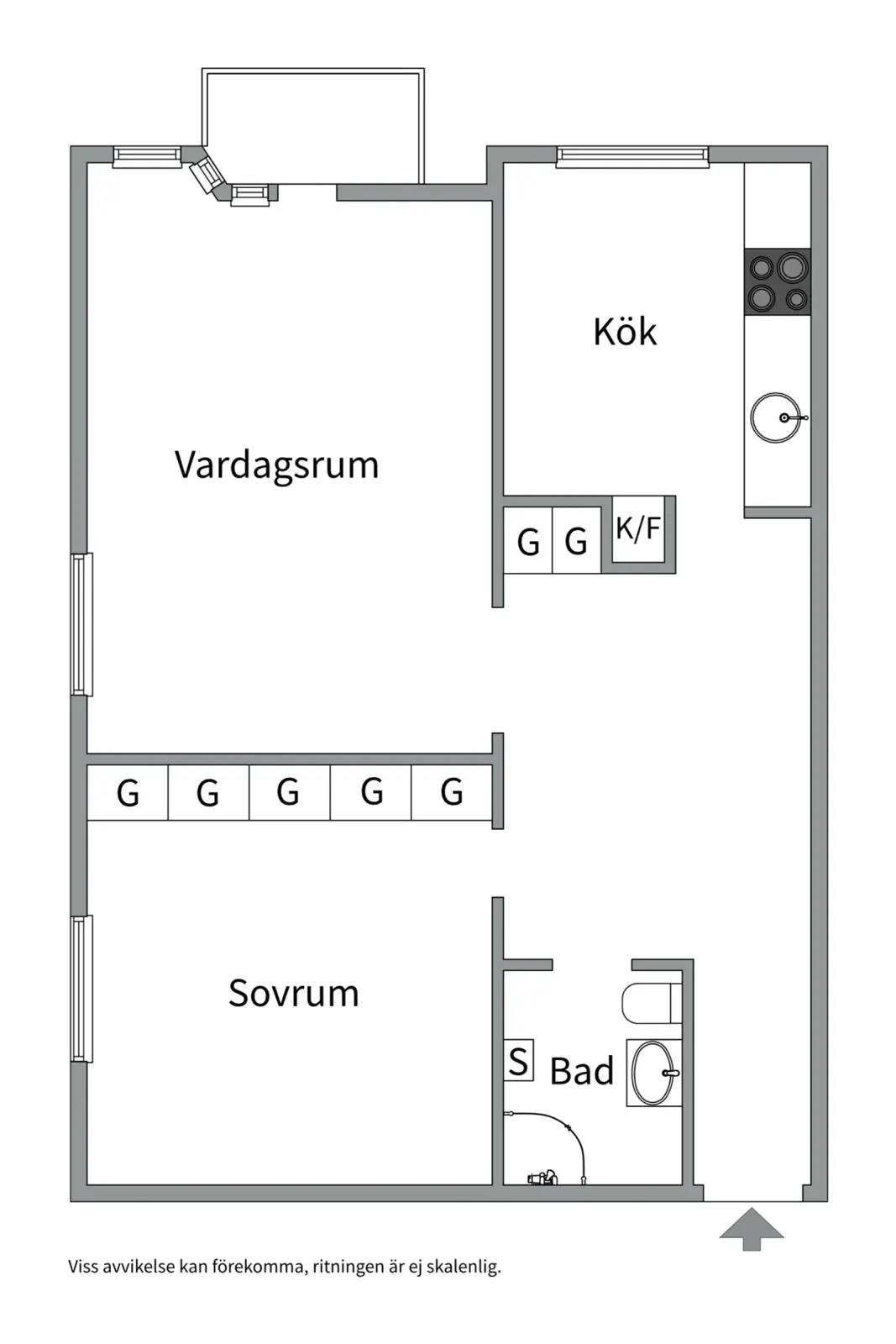 Floor plan for Tullingebergsvägen 12C