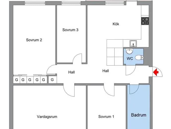 Floor plan for Havrevägen 10, 7tr