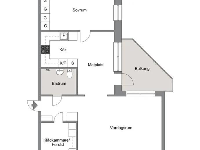 Floor plan for Bergavägen 8 B