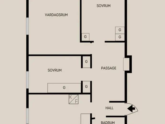 Planritning för Femte Tvärgatan 19D