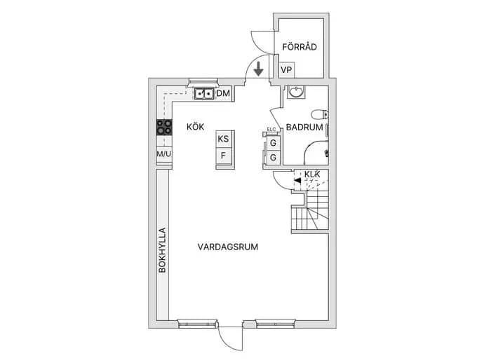 Planritning för Stenhagsvägen 48E