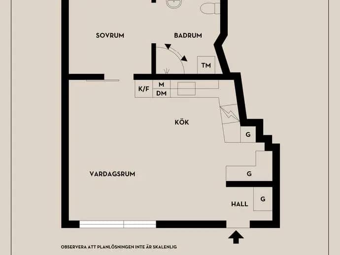 Planritning för Lindstigen 1B