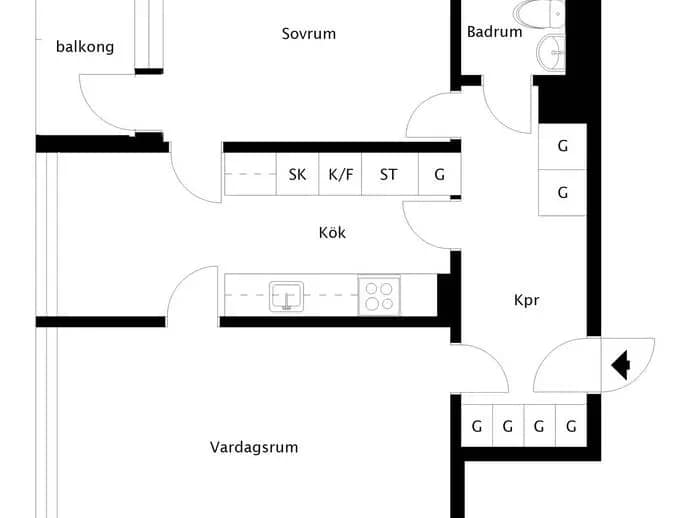 Planritning för Loftvägen 12