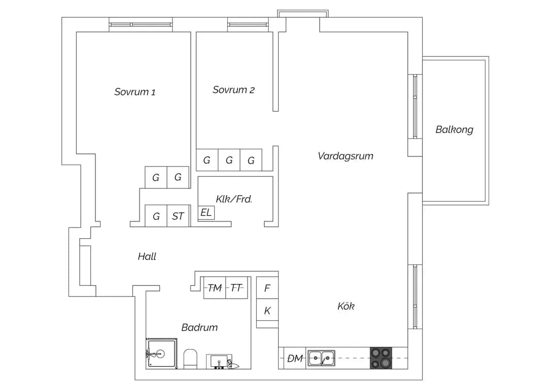 Floor plan for Nöbbelövs torg 2