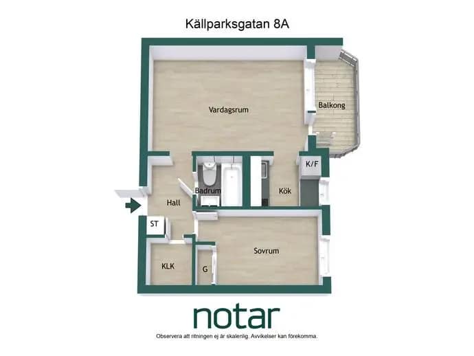 Planritning för Källparksgatan 8A