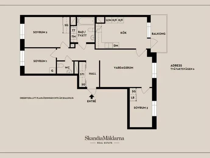 Floor plan for Tvåtaktsvägen 6