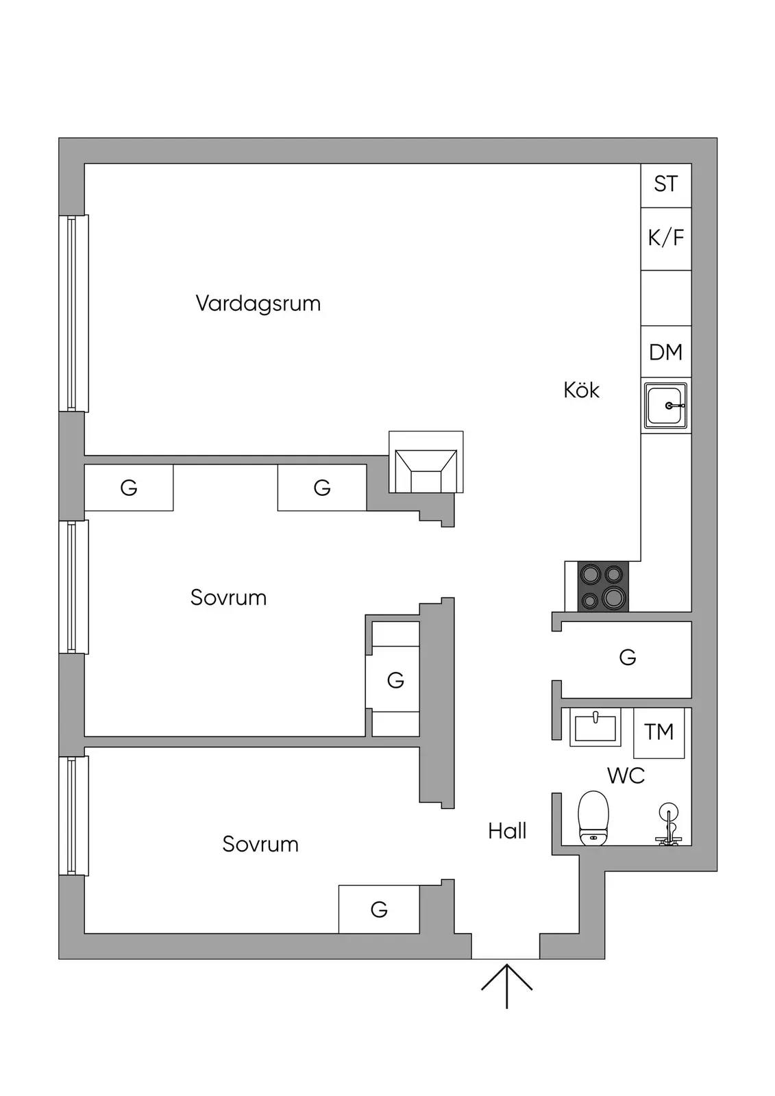 Floor plan for Orvar Odds Väg 6