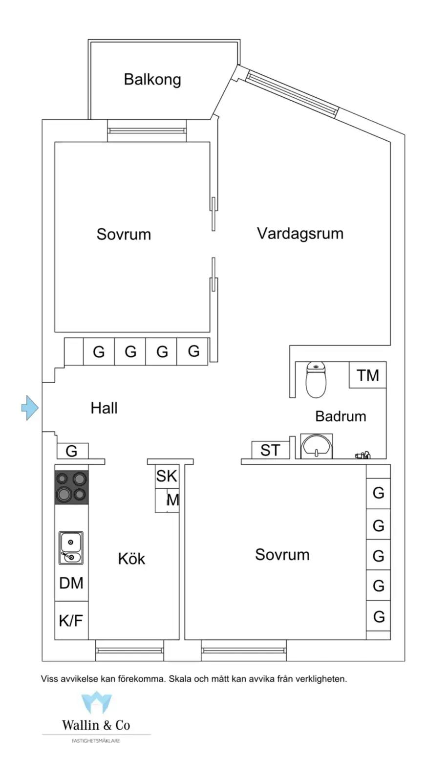 Planritning för Eknäsvägen 2B