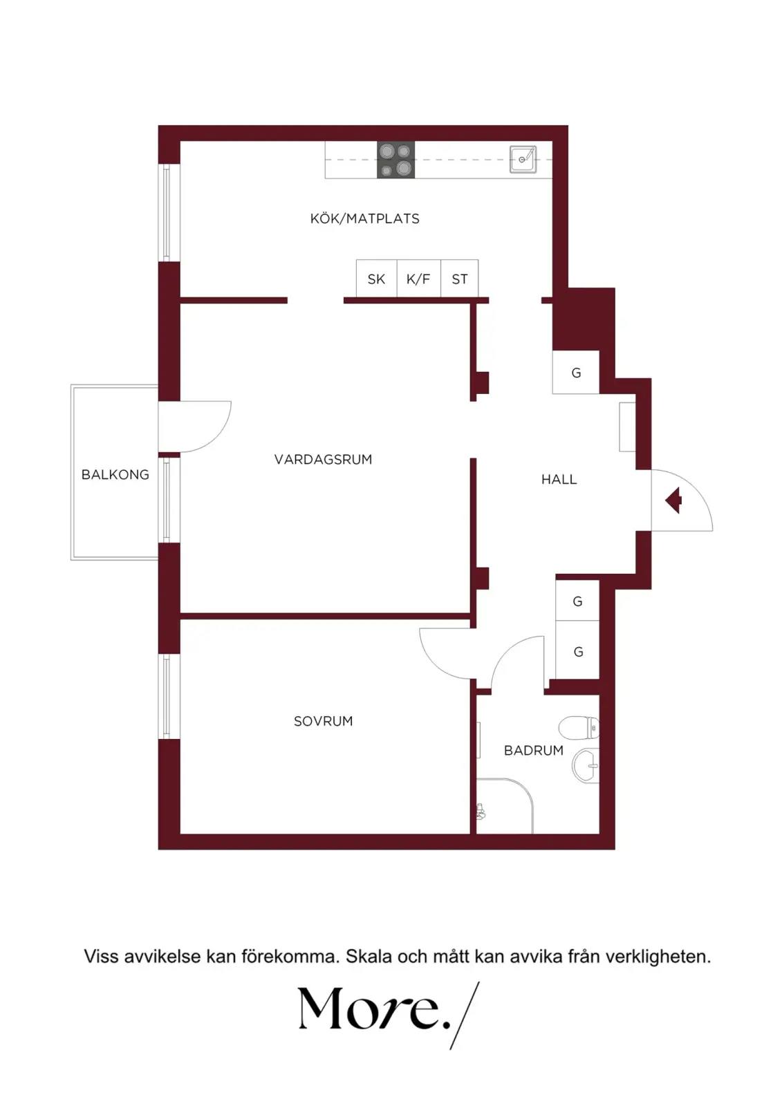 Floor plan for Södergatan 5A