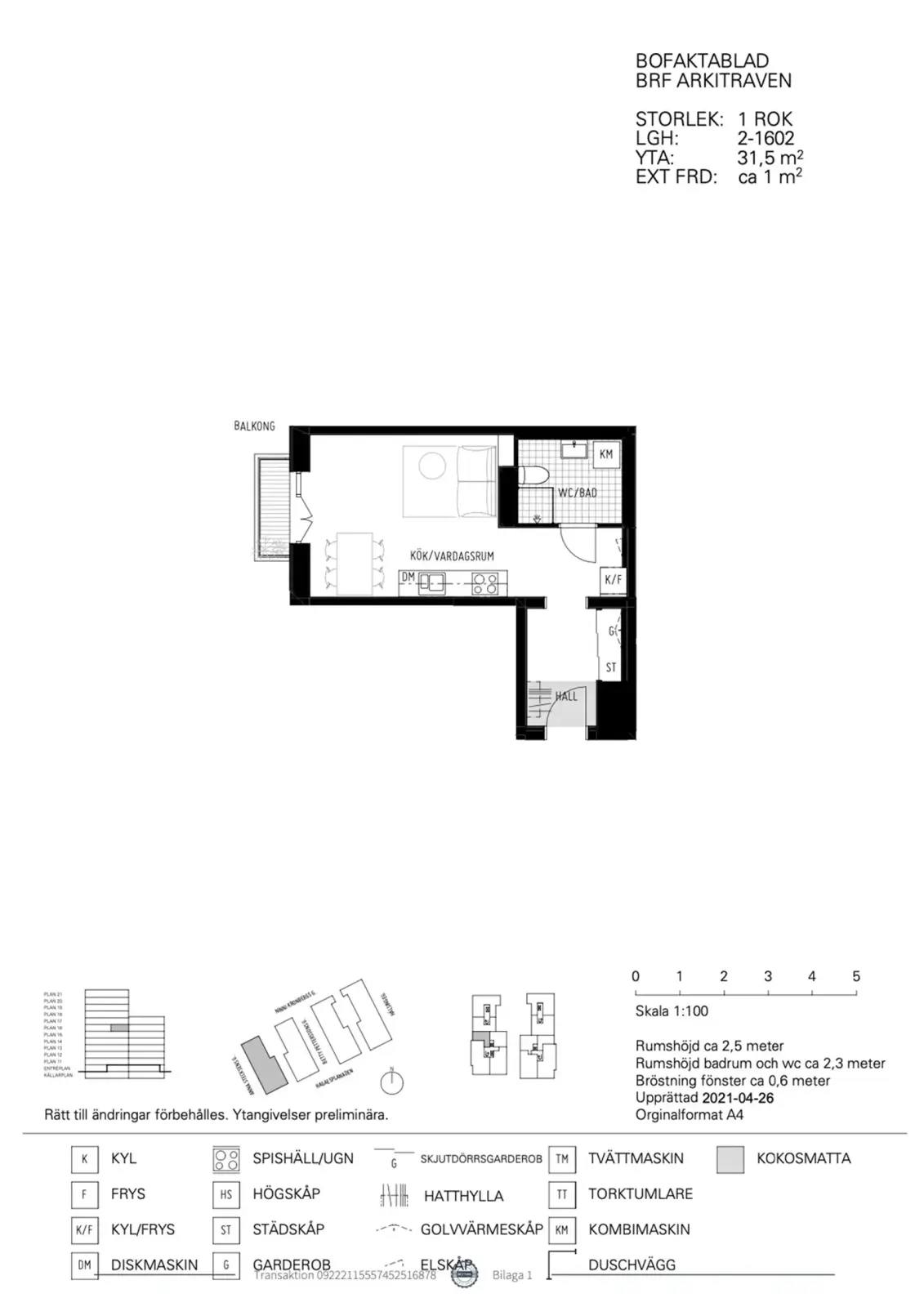 Planritning för Hagaesplanaden 61
