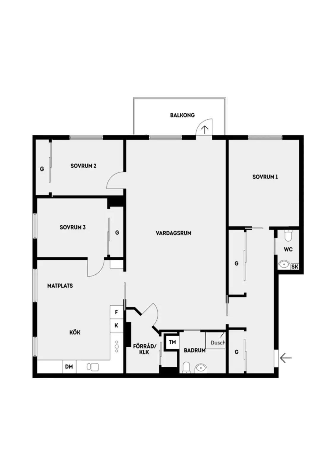 Planritning för Radarvägen 4
