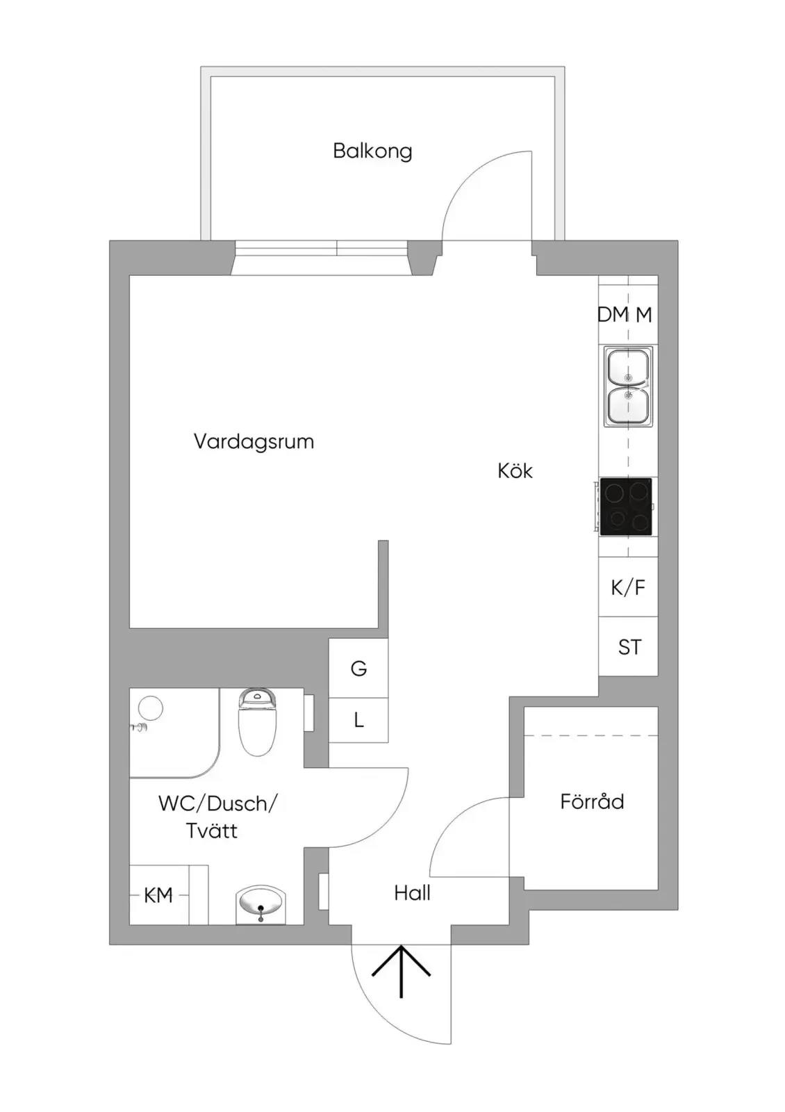 Floor plan for Grafiska vägen 4C