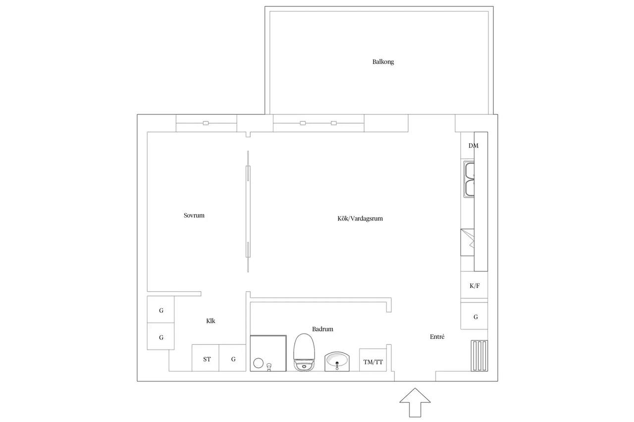 Floor plan for Brigadgatan 2