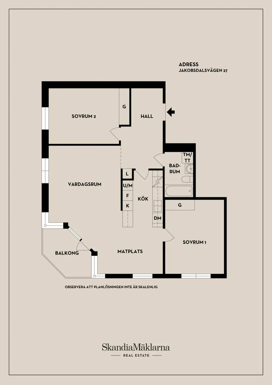 Planritning för Jakobsdalsvägen 27