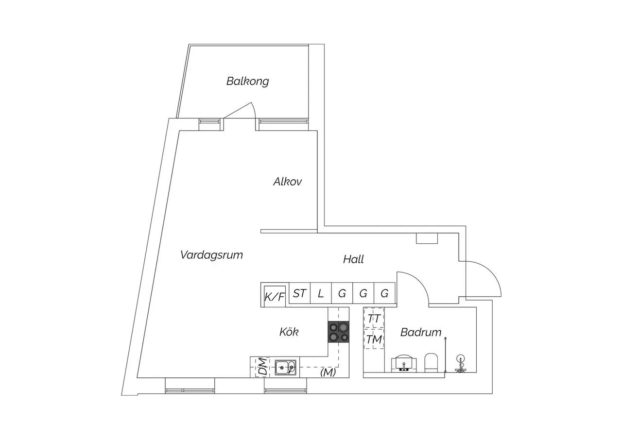 Floor plan for Distansgatan 23B