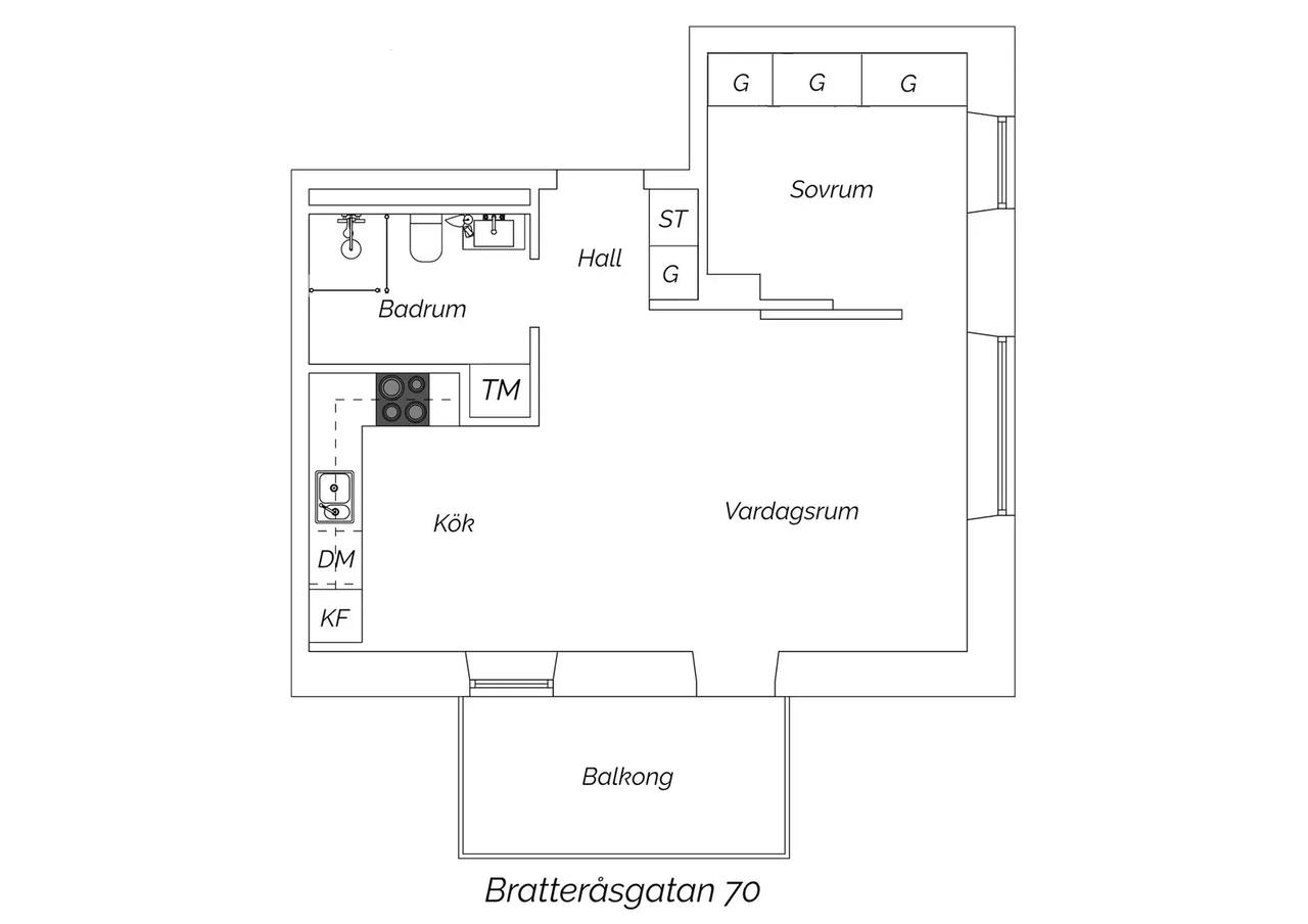 Floor plan for Bratteråsgatan 70
