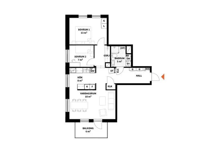 Planritning för Ägirgatan 18