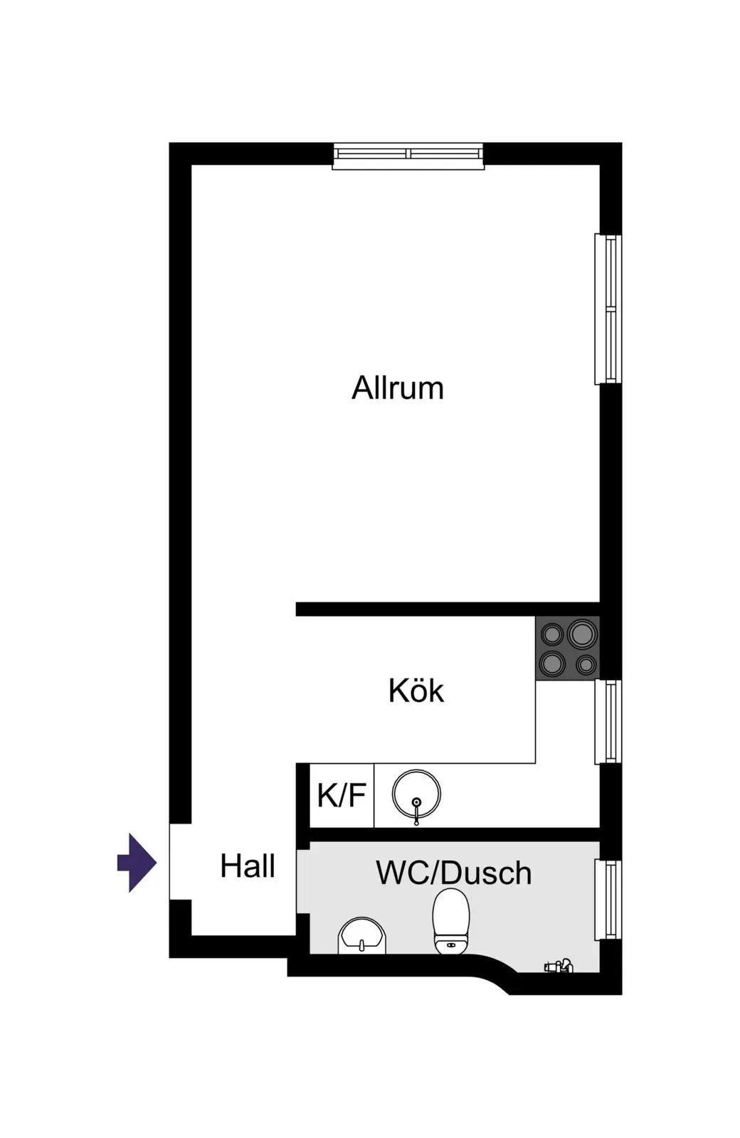 Planritning för Solbergsvägen 45