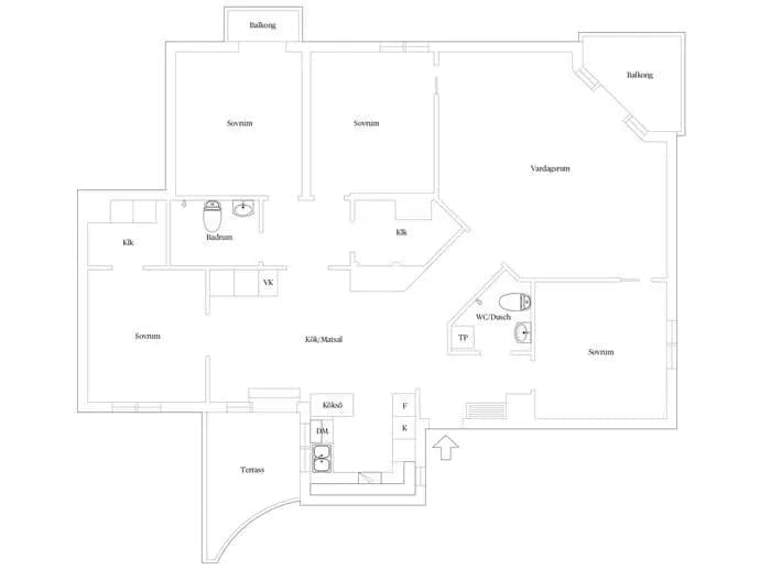 Floor plan for Nackagatan 14