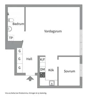 Floor plan for Olof Dalins väg 20