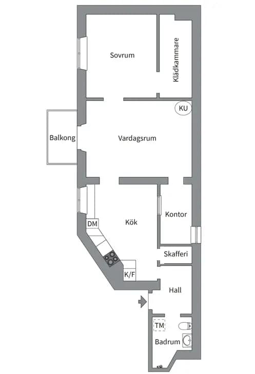 Floor plan for Bergsgatan 26
