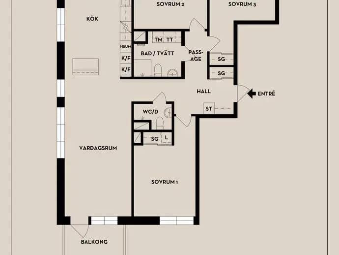 Floor plan for Kvarnholmsvägen 126