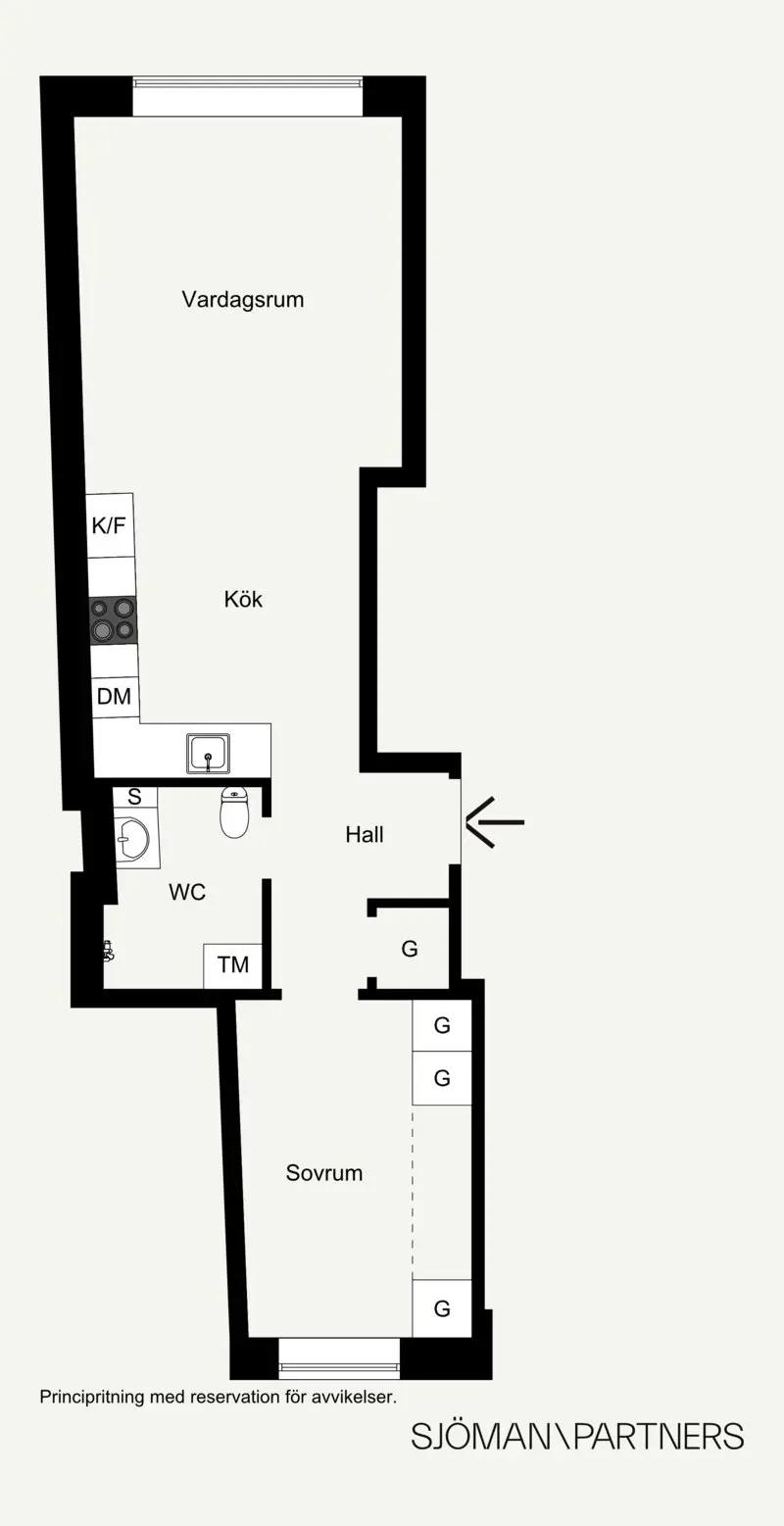 Floor plan for Riddargatan 46