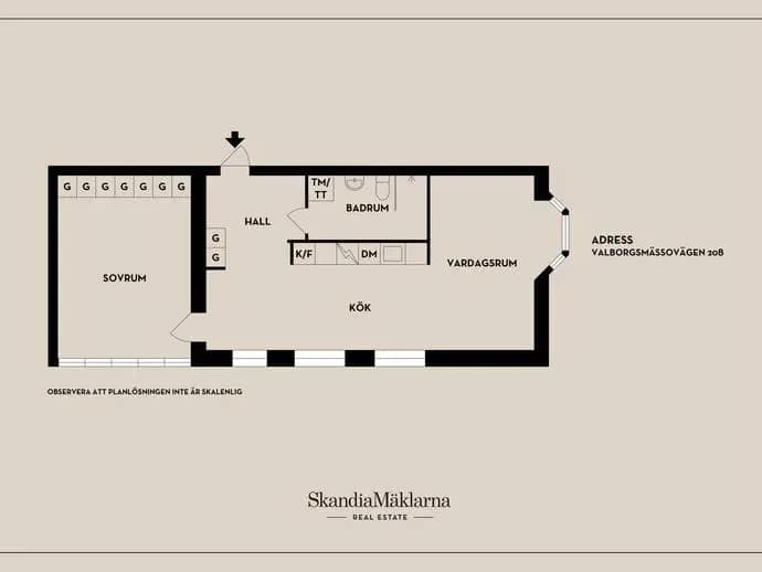 Floor plan for Valborgsmässovägen 20b