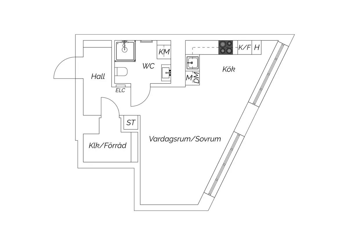 Planritning för Karlavagnsgatan 1