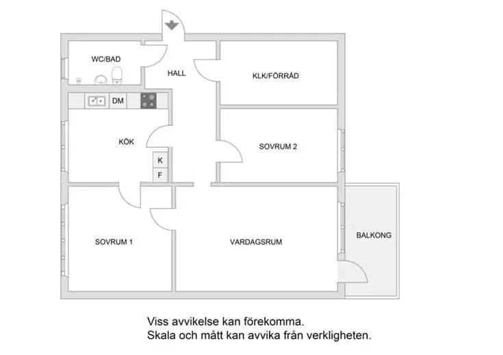 Floor plan for Kastrupgatan 9, 2 Tr