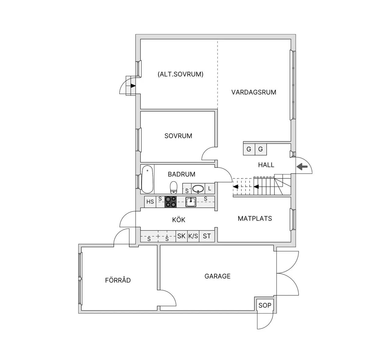 Floor plan for Gryningsvägen 2