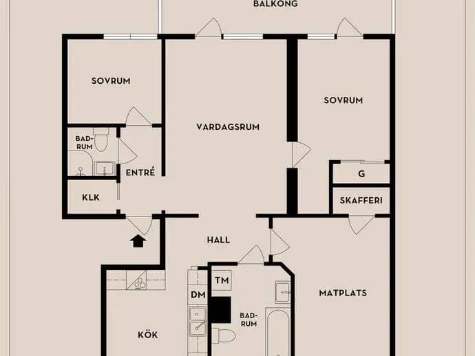 Planritning för Ringvägen 25A