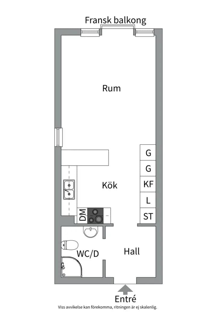 Planritning för S:t Johannesgatan 36B