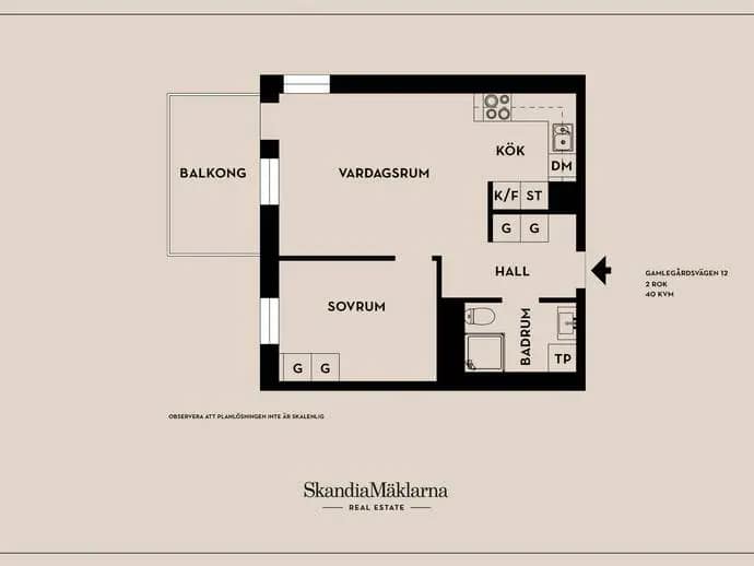 Floor plan for Gamlegårdsvägen 12