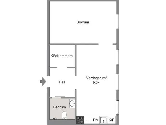 Floor plan for Kratsbodavägen 50A, 3 tr
