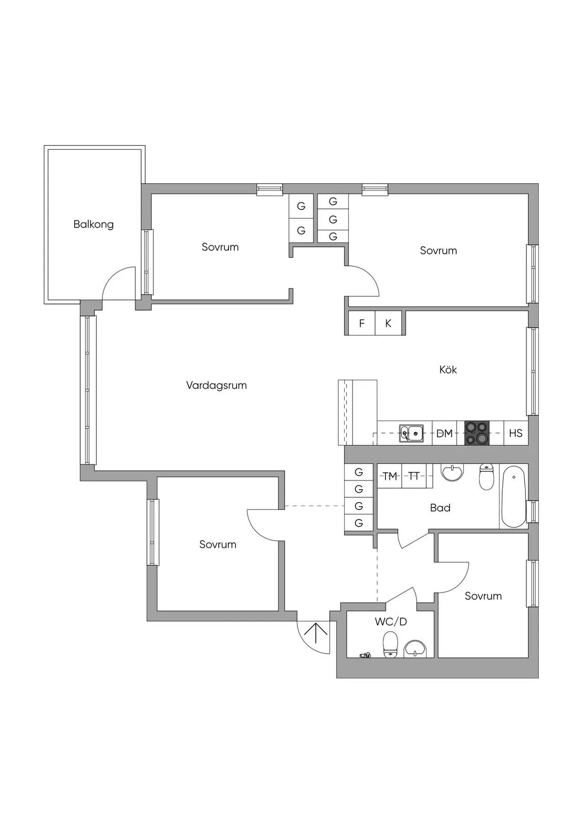 Planritning för Hamngatan 27A