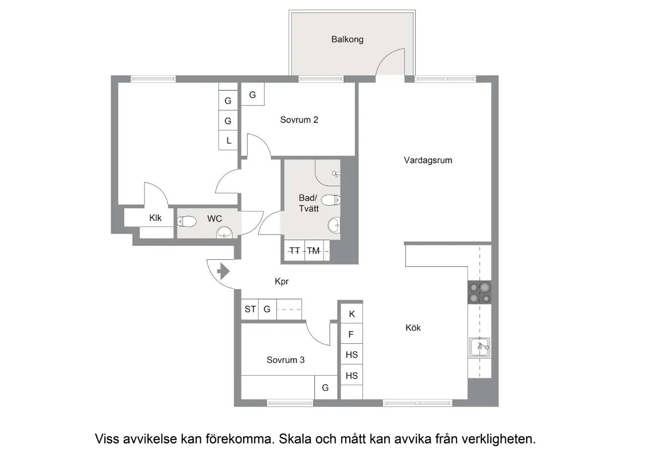 Floor plan for Oxenstiernas allé 13