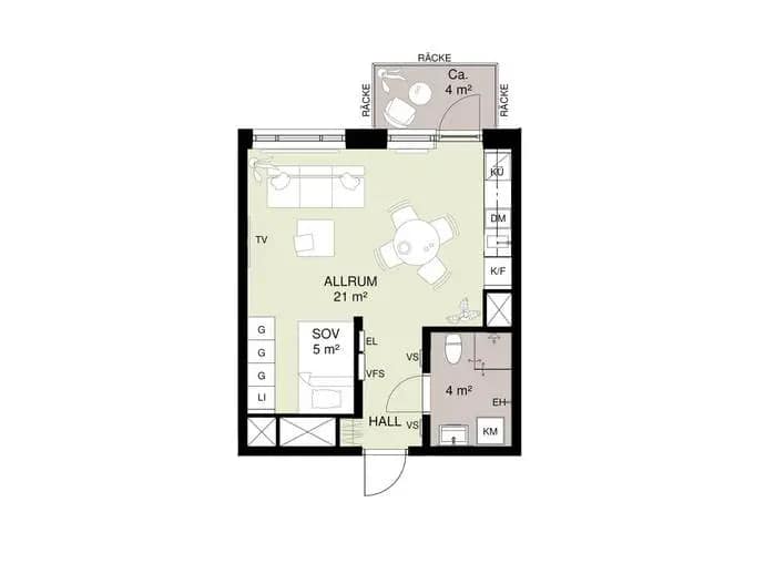 Floor plan for Vasagatan 21