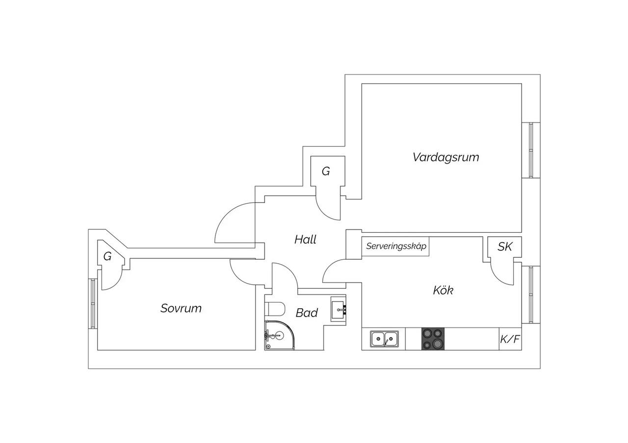Floor plan for Gustavsplatsen 1L