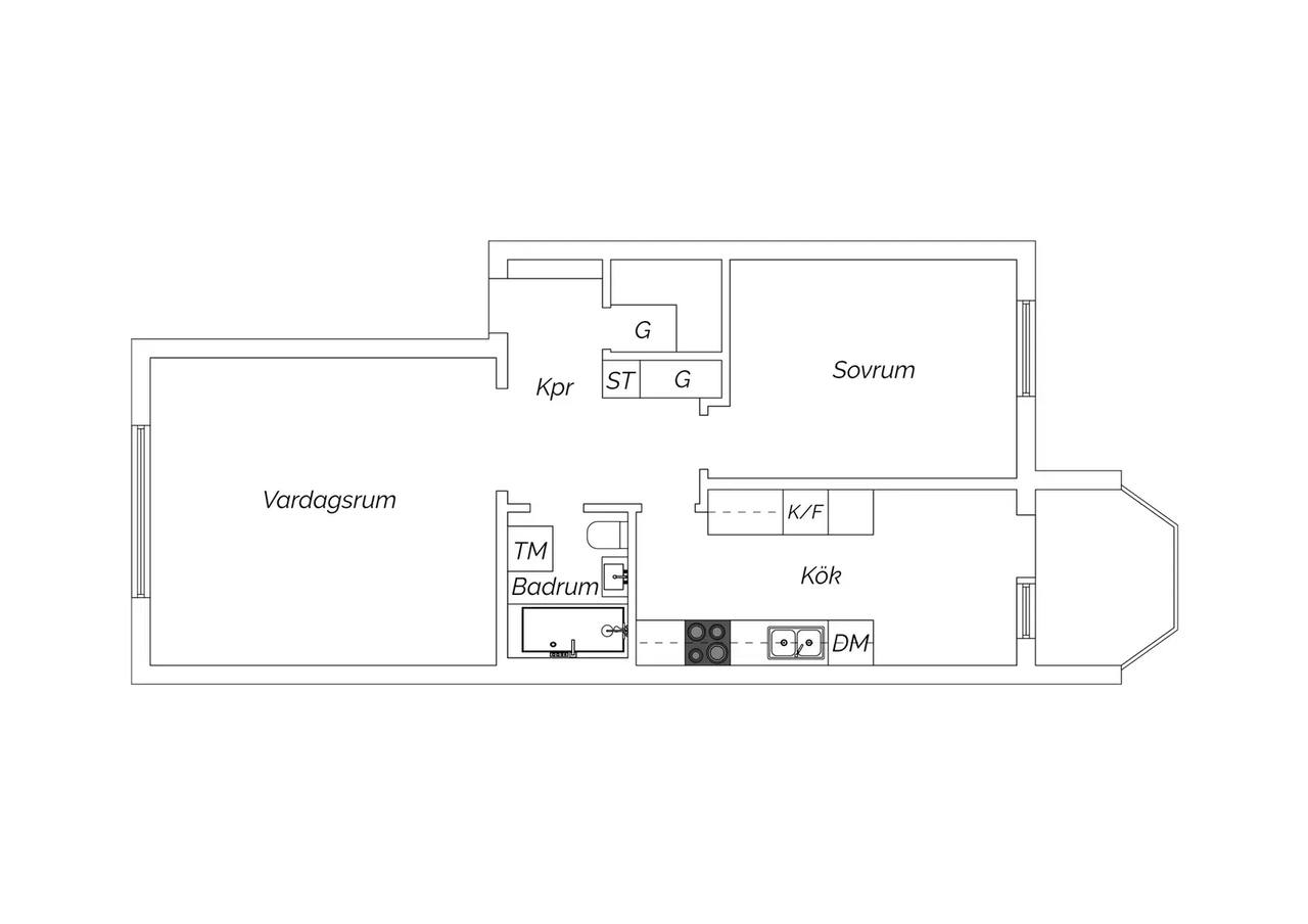 Floor plan for Kronetorpsgatan 46B