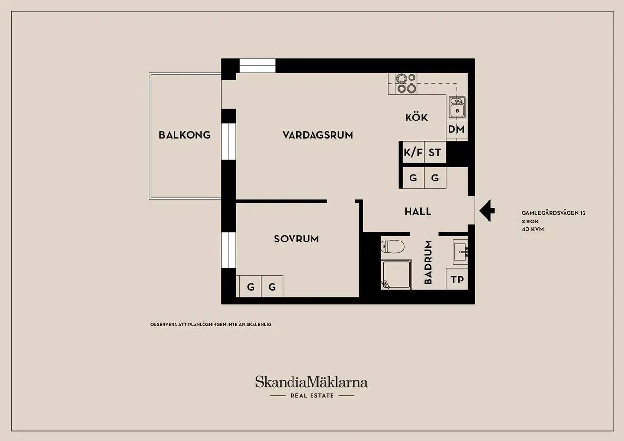 Floor plan for Gamlegårdsvägen 12
