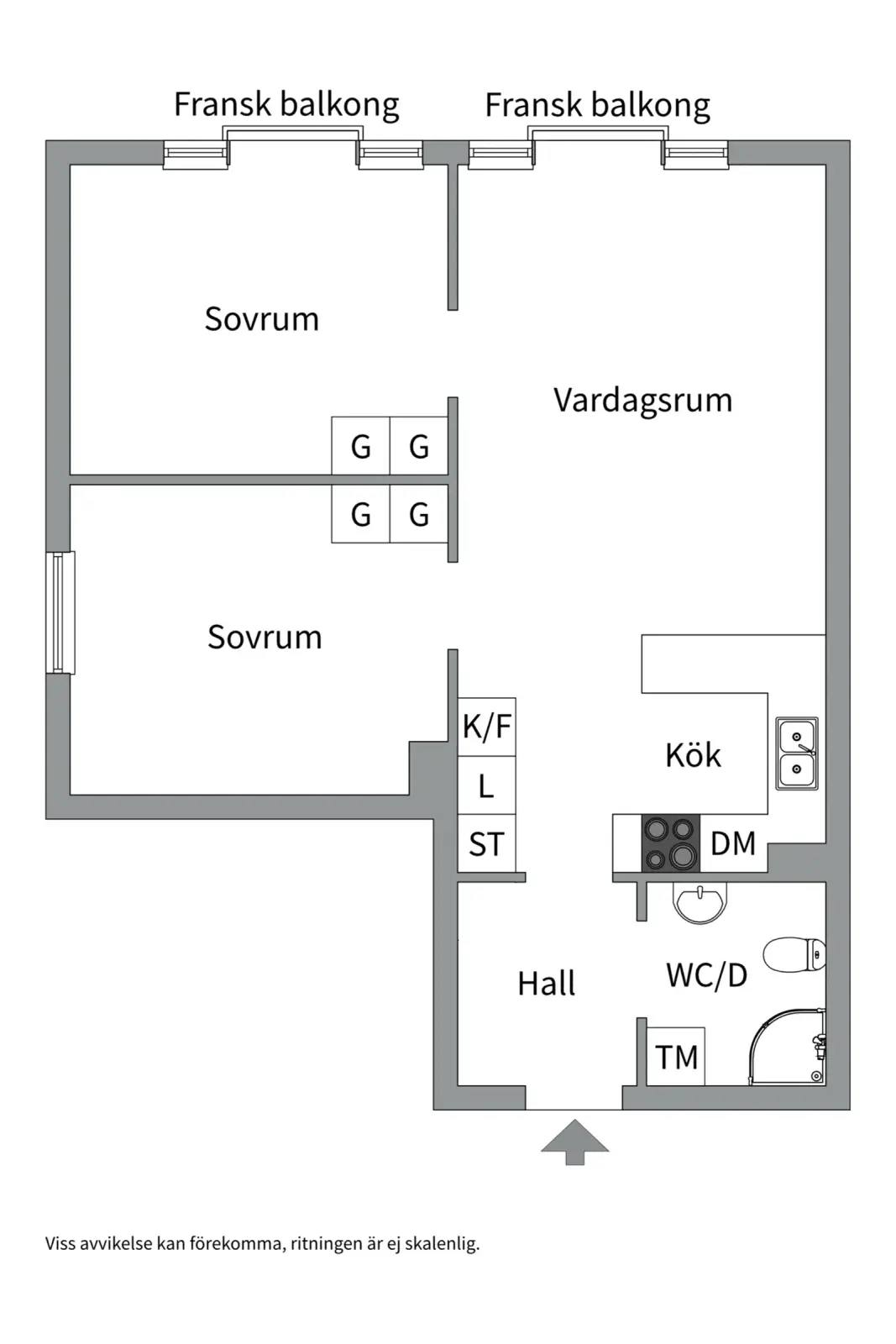 Planritning för Sankt Johannesgatan 36B